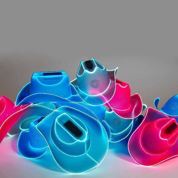 Bulk light up cowboy hats for bachelorette and wedding - Neon Cowboys