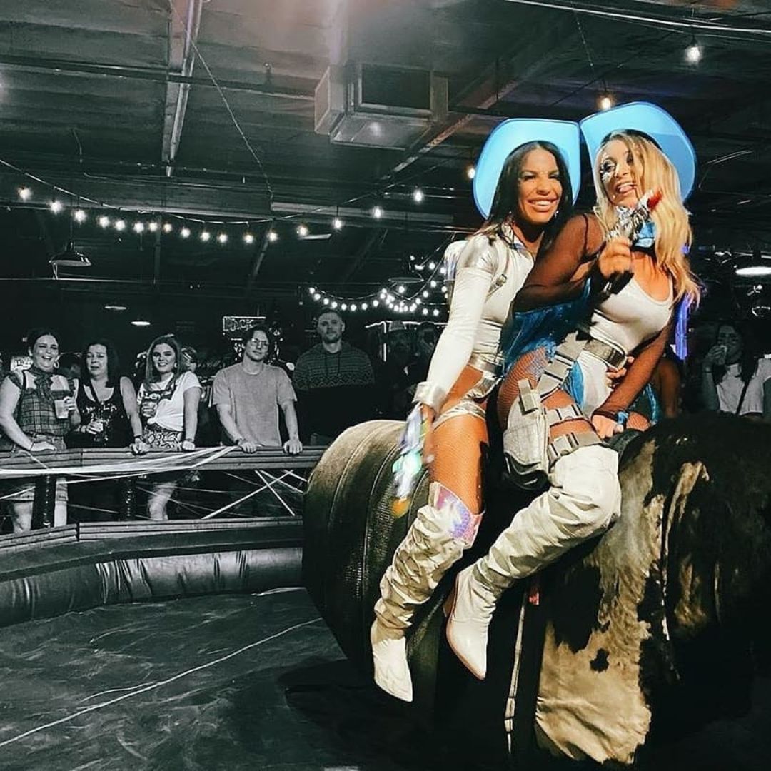 Blue LED space cowgirl hat 2-pack perfect for mechanical bull country western bar party outfits and celebration accessories