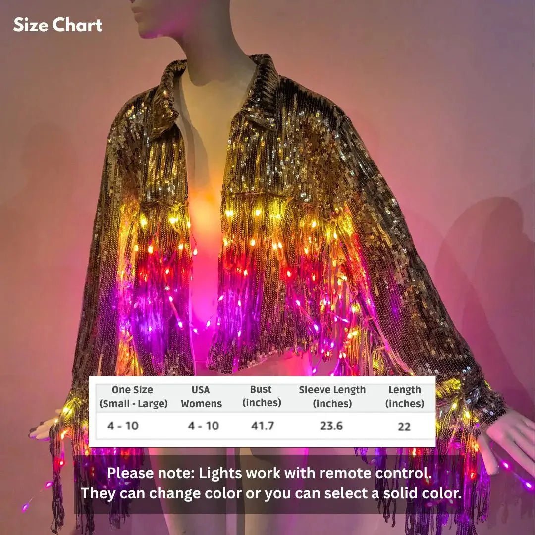 LED Fringe Sequin Jacket - Neon Cowboys - Apparel - FringeJacketS