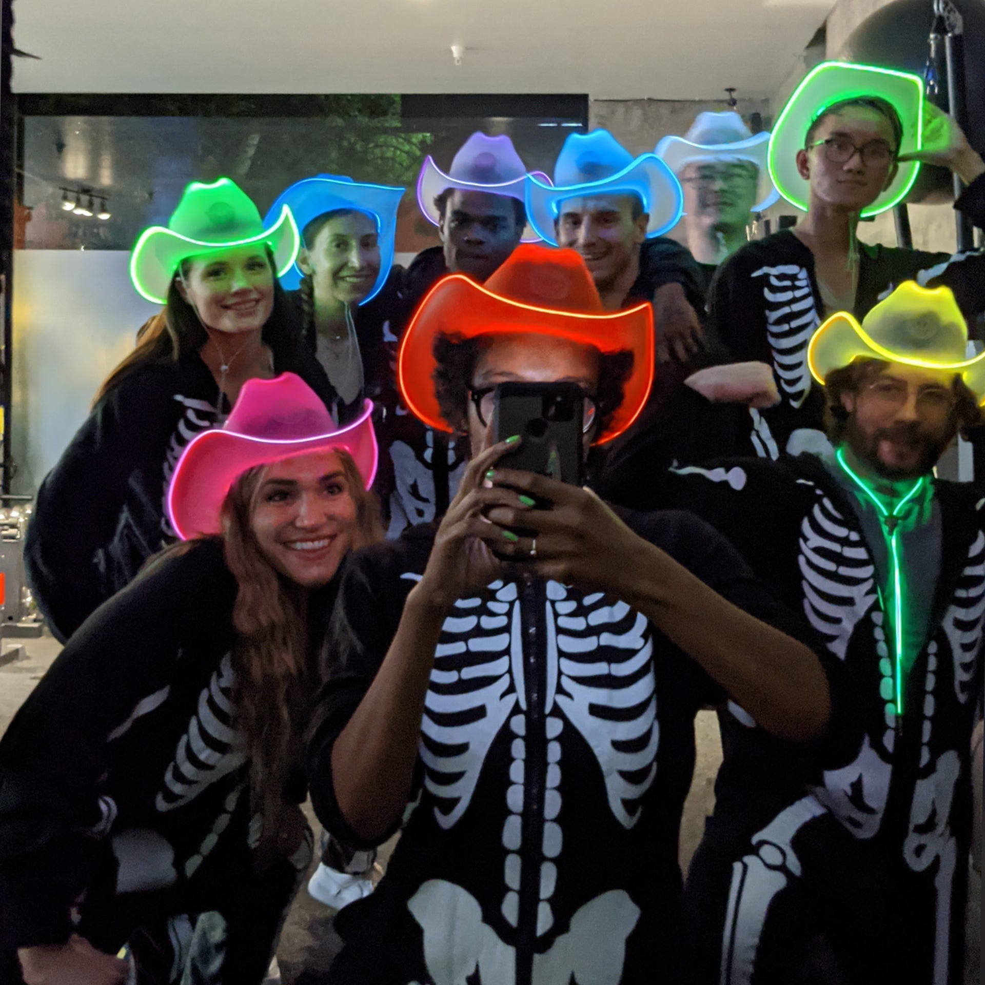 Space cowgirl style LED cowboy hats - premium neon accessories for festivals