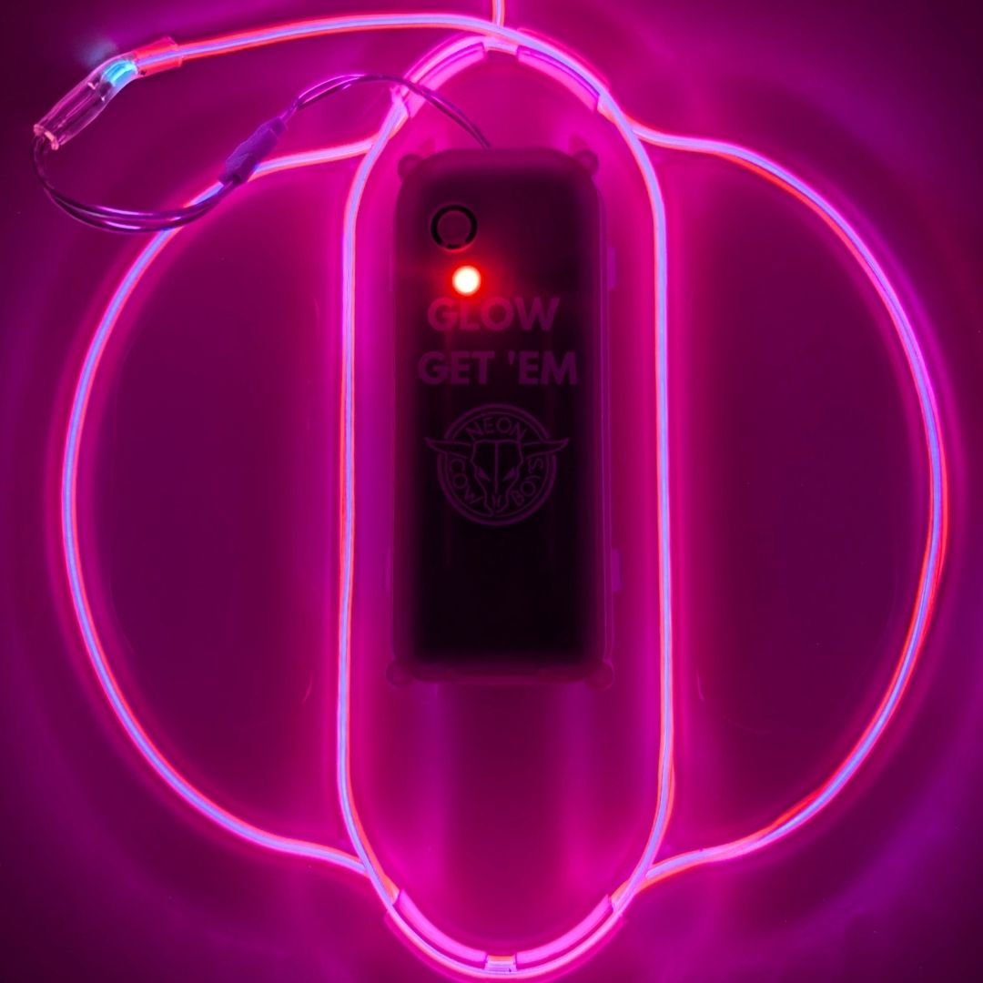 badass space cowgirl pink neon hat perfect for nightclub fashion party photography social media content influencer lifestyle shoots