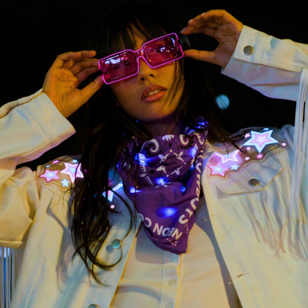 Light up Party Sunglasses - Neon Cowboys - Sunglasses - SUNGLASSGREEN