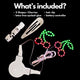 What's included in LED cherry face stickers package - Complete kit contents showing battery and application tools for festival-ready makeup, costuming, and easy application guidance