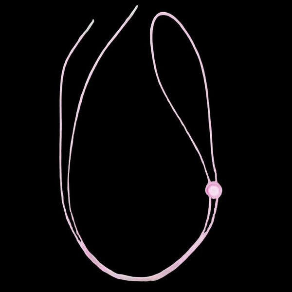 Pink elastic chin strap for light up cowboy hats showing 40-inch length for secure festival hat fit during dancing and outdoor concerts