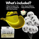 Birthday Party Bundle - Yellow LED Cowboy Hat with Silver Balloons and Candles - Complete Cowgirl Western Theme Party Kit for Birthday Queen Celebrations - 50 year old golden birthday