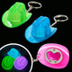 Green, blue and pink cowboy hat glow-in-the-dark bottle opener keychains with heart-shaped opener for music festivals and concert accessories