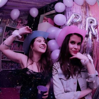 LED Neon Cowboy Hats at Bachelorette Birthday Party - Friends Wearing Light Up Western Hats - Western Glam Night time Celebration - Matching Space Cowgirl Outfits