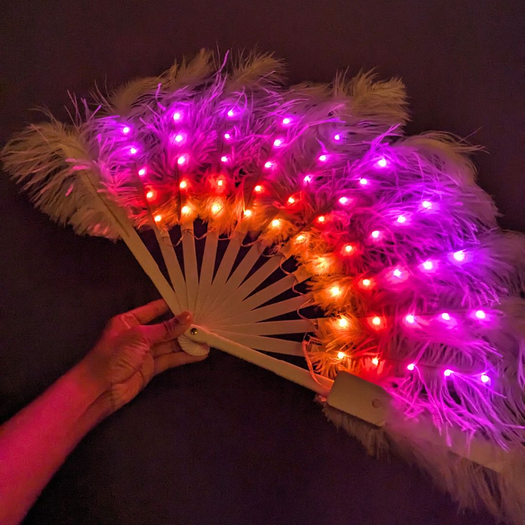 LED Feather Fan - Neon Cowboys - Accessories -