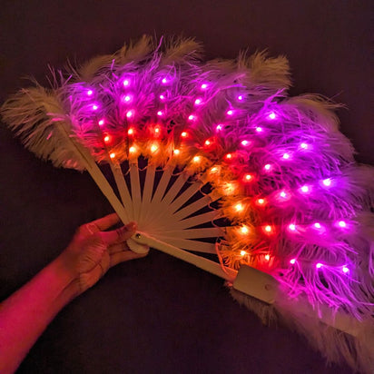 LED Feather Fan - Neon Cowboys - Accessories -