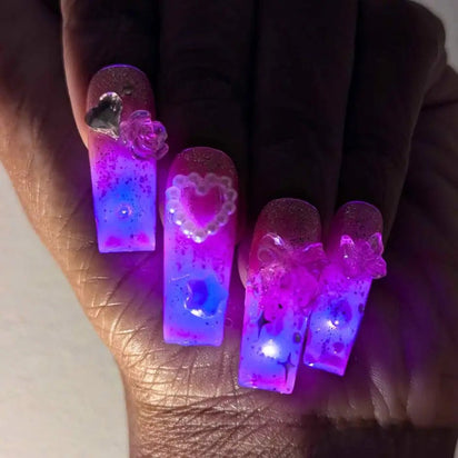 Light up LED Press - On Nails - Neon Cowboys - Accessories - LEDNailsPLuxeXS