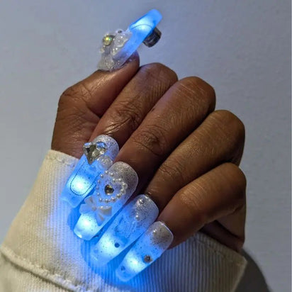 Light up LED Press - On Nails - Neon Cowboys - Accessories - LEDNailsWLuxeXS