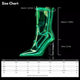 Size chart for Out Past Midnight Boots showing measurement guide for finding perfect fit with half-size recommendation for pointed toe style
