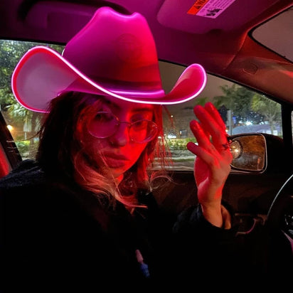 hot pink cowboy hat LED perfect for graduation party celebrations milestone events birthday party photography themes
