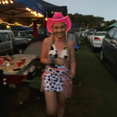 cowboy hat pink LED glowing perfect for pride celebration events LGBTQ themed parties rainbow festival fashion diversity celebrations