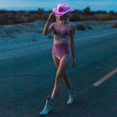 badass space cowgirl pink hat LED perfect for corporate event entertainment team building activities branded content marketing campaigns