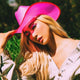 fierce space cowgirl LED hat pink perfect for concert photography backstage fashion music industry promotional content artist collaborations
