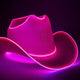 space cowgirl LED hat glowing pink neon perfect for festival fashion Coachella style music festival outfits electronic dance music events
