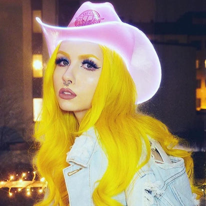 hot pink cowgirl hat glowing LED perfect for festival fashion music festival accessories party hats celebration supplies