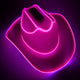 glam space cowgirl hat pink LED lights perfect for bachelorette party themes girls night out celebration photography content creation