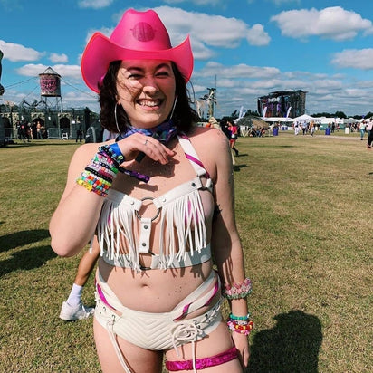 pink party supplies LED cowgirl hat perfect for beach vacation photography summer festival fashion resort party accessories lifestyle content