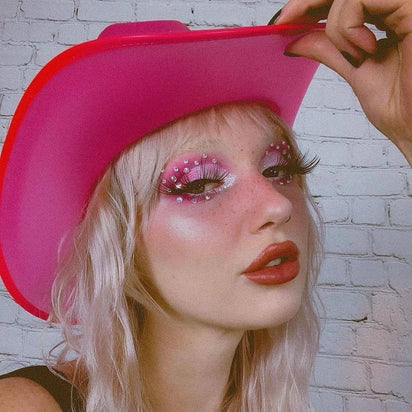 pink party supplies LED cowgirl hat perfect for yacht party fashion luxury event accessories high-end celebration photography elite party themes