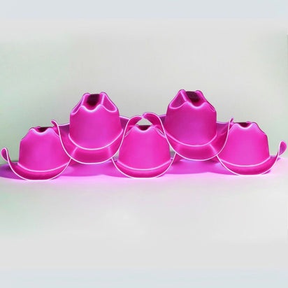 pink festival fashion LED cowgirl hat perfect for rooftop party fashion urban nightlife accessories city celebration themes skyline photography