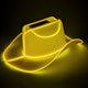 Yellow LED cowgirl hat with bright lights perfect for Nashville bachelorette weekends party outfits and western costume fashion