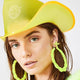 Yellow LED cowgirl hat with lights perfect for pool party celebrations summer events and western costume fashion outfits