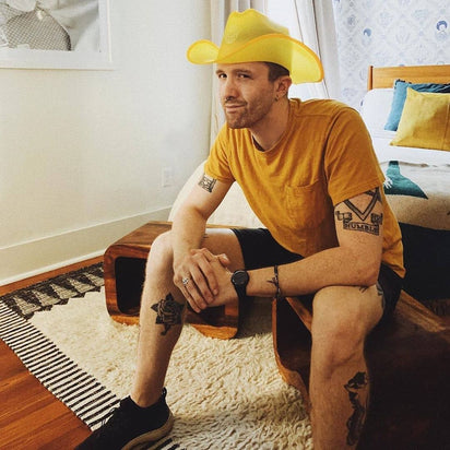 Yellow LED cowgirl hat with lights perfect for country music concerts western costume celebrations and festival fashion outfits