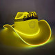 Yellow Light Up Cowboy Hat - LED Western Party Accessory for Space Cowgirl Birthday Celebrations - Glowing Fashion Statement Piece - 50 year old gold birthday - las vegas