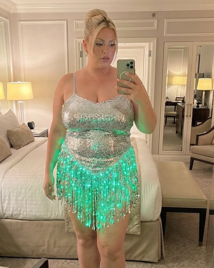 LED Fringe Dress — Size L fit