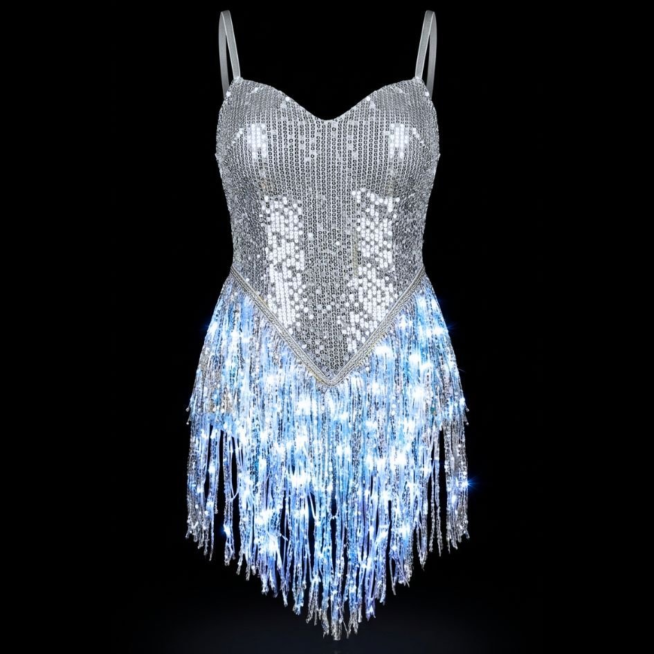 Plus size rave festival LED outfit - Neon Cowboys