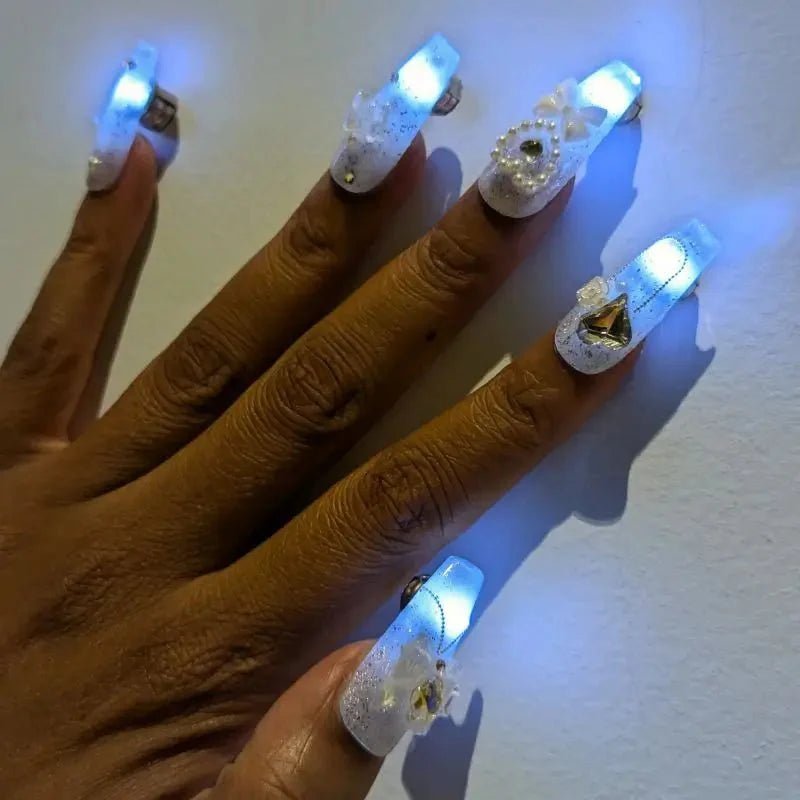 Light up LED Press - On Nails - Neon Cowboys - Accessories - LEDNailsWLuxeXS