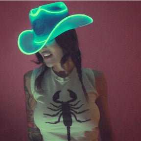 Green LED Neon Cowboys Hat