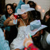 White LED cowboy hats glowing bright for wedding party accessories bridal celebrations matching outfits and western themed weddings