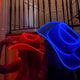 Red blue LED cowboy hats glowing for product display showcase and matching party accessories