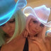 White blue LED space cowgirl hat 2-pack perfect for female friends matching party outfits festival fashion and celebration accessories