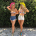 Pink yellow LED cowboy hat 2-pack for Pride LGBTQ parade festival matching outfits and celebration accessories