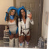 Blue LED space cowgirl costume hat 2-pack Halloween matching outfits festival fashion and celebration accessories