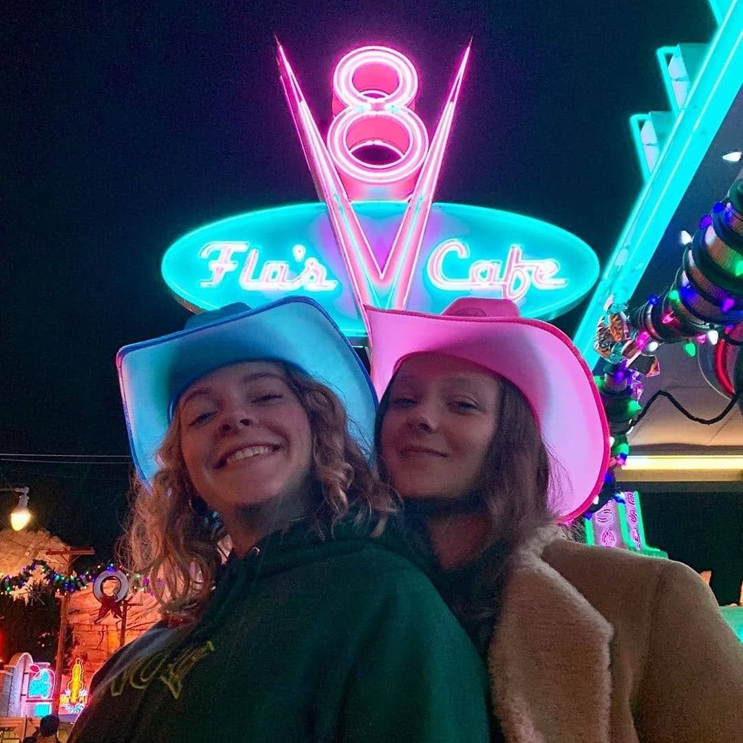 Pink blue LED space cowgirl hat 2-pack perfect for Disneyland California Adventure park Flo's cafe matching outfits