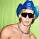 Blue cowboy hat with LED lights perfect for masculine nightclub parties dance events and western costume fashion