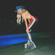 Blue LED neon cowgirl hat with lights perfect for Halloween witch costumes gothic parties and western costume fashion