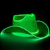 Green LED cowboy hat close-up - Vibrant illuminated western headwear for St. Patrick's Day parties, nighttime sporting events, line dancing clubs, outdoor concerts, and team spirit rallies