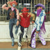 Pink red purple illuminated led neon cowboy hat 3-pack bundle perfect for music festivals outdoor concerts and lgbtq group events matching outfits with western cowboy theme