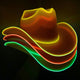 Yellow orange green LED cowboy hat 3-pack bundle perfect for photoshoots bulk group parties and corporate events tailgating sporting barbeques and americana western honky tonks