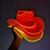 Red orange yellow illuminated cowboy hat 3-pack bundle ideal for sunset themed parties outdoor concerts and festival events in las vegas dallas austin texas city