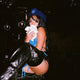 Blue cowgirl hat with LED lights glowing bright for nightclub party celebrations dance events and western costume fashion