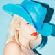 Blue LED cowgirl hat with bright lights ideal for luxury yacht parties summer styling and western costume fashion