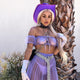 Purple cowboy hat with LED lights perfect for witch costume Halloween parties western gothic themes and spooky celebrations