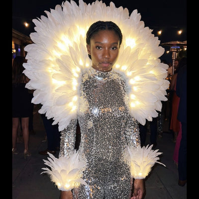 Aura LED Feather Back Piece + Arm Cuffs